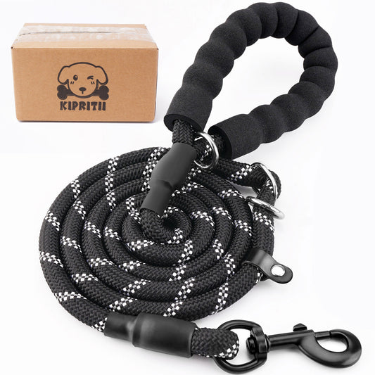 KIPRITII Nylon Dog Leash, Adjustable Slip Lead Dog Leash with Comfortable Padded Handle